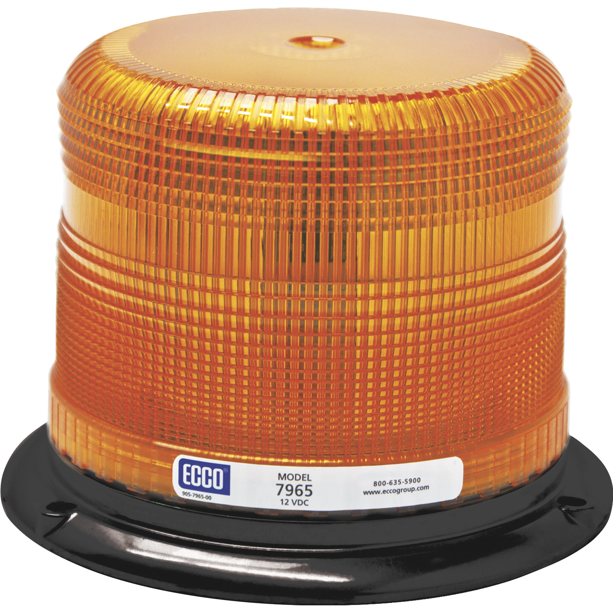 Ecco LED Beacon Light, Amber Lens, Permanent Mount, SAE Class 1, Model# 7965A